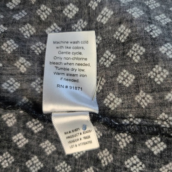 Sahalie Button Down Rayon Peasant Blouse size XL - Picture 4 of 6